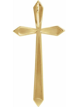 14K White Gold Elongated Cross Pendant