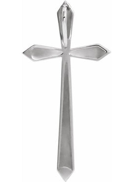 14K White Gold Elongated Cross Pendant