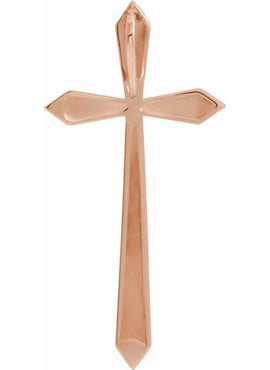 14K White Gold Elongated Cross Pendant