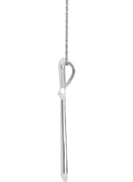 14K White Gold Elongated Cross Pendant