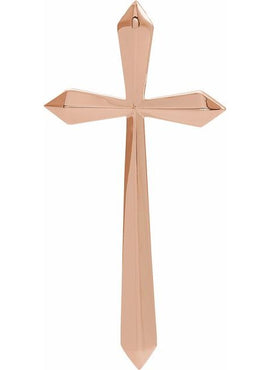 14K White Gold Elongated Cross Pendant