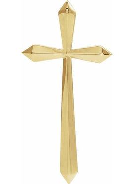 14K White Gold Elongated Cross Pendant