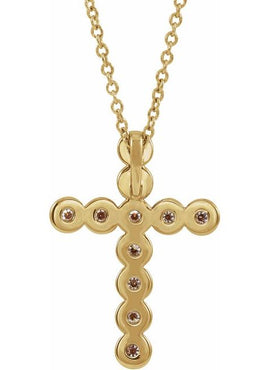 14K White Gold 1/4 CTW Natural Diamond Cross Pendant