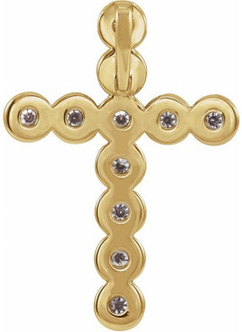 14K White Gold 1/4 CTW Natural Diamond Cross Pendant