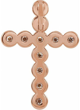 14K White Gold 1/4 CTW Natural Diamond Cross Pendant