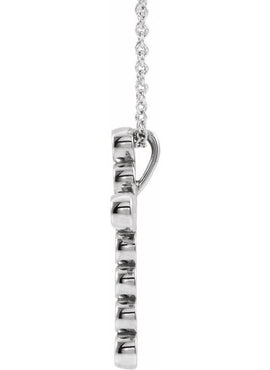 14K White Gold 1/4 CTW Natural Diamond Cross Pendant