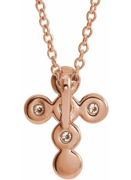 14K White Gold 1/4 CTW Natural Diamond Cross Pendant