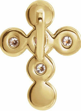 14K White Gold 1/4 CTW Natural Diamond Cross Pendant