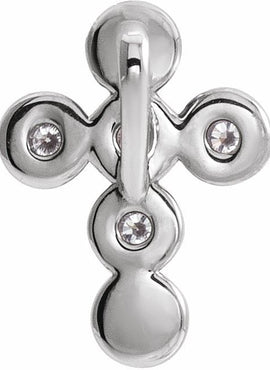 14K White Gold 1/4 CTW Natural Diamond Cross Pendant