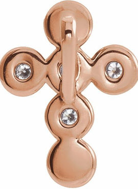14K White Gold 1/4 CTW Natural Diamond Cross Pendant