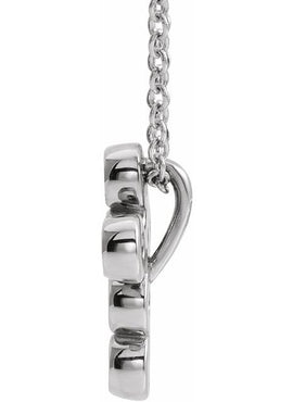 14K White Gold 1/4 CTW Natural Diamond Cross Pendant