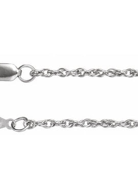 10K White Gold 1.75 mm Rope Chain by the Inch