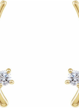14K White Gold 1/8 CTW Natural Diamond Ear Climbers