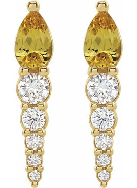 14K White Gold Lab-Grown Alexandrite & 1/4 CTW Natural Diamond Earrings