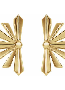 14K White Gold Pair Star Earring