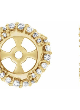 14K White Gold 1/4 CTW Natural Diamond Halo-Style Earring Jackets