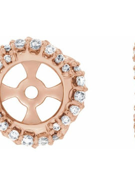 14K White Gold 1/4 CTW Natural Diamond Halo-Style Earring Jackets