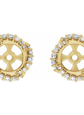 14K White Gold 1/4 CTW Natural Diamond Halo-Style Earring Jackets
