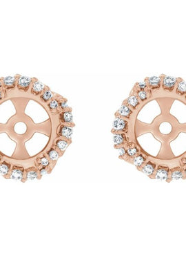 14K White Gold 1/4 CTW Natural Diamond Halo-Style Earring Jackets
