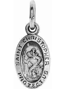 14K Yellow Gold 25x18 mm Oval St. Christopher Medal