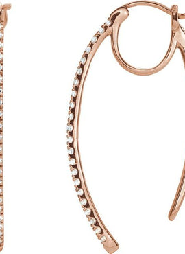 14K Yellow Gold 1/2 CTW Natural Diamond Hoop Earrings