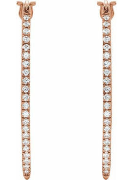 14K Yellow Gold 1/2 CTW Natural Diamond Hoop Earrings