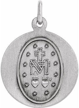 Sterling Silver 12 mm Miraculous Medal 18