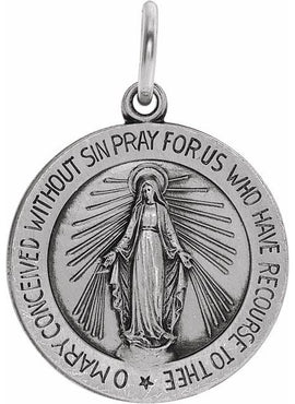 Sterling Silver 12 mm Miraculous Medal 18
