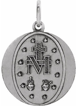 Sterling Silver 12 mm Miraculous Medal 18