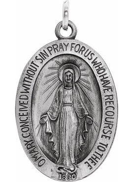 14K Yellow Gold 12x8 mm Oval Miraculous Medal