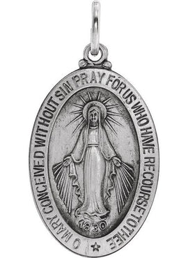 14K Yellow Gold 12x8 mm Oval Miraculous Medal