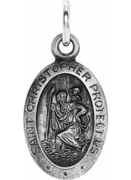 14K Yellow Gold 25x18 mm Oval St. Christopher Medal