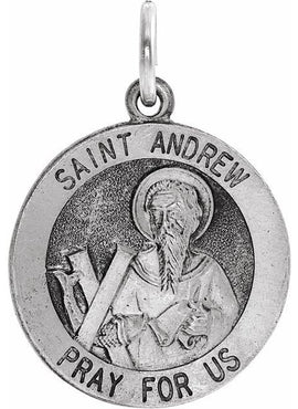 14K Yellow Gold 18 mm Round St. Andrew Medal