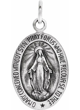 14K Yellow Gold 12x8 mm Oval Miraculous Medal
