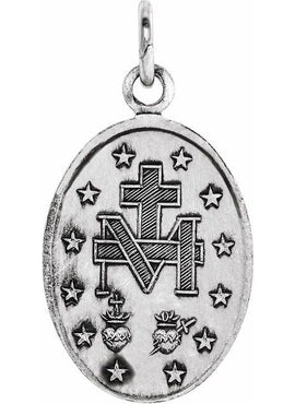 14K Yellow Gold 12x8 mm Oval Miraculous Medal