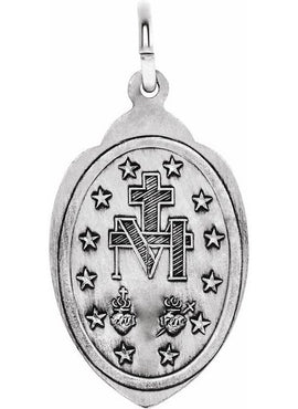 14K Yellow Gold 13x8 mm Oval Miraculous Medal Pendant