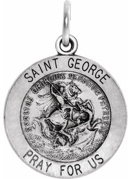 14K Yellow Gold 25 mm Round St. George Medal
