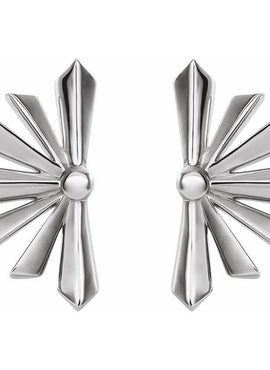 14K White Gold Pair Star Earring