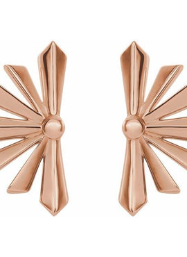 14K White Gold Pair Star Earring