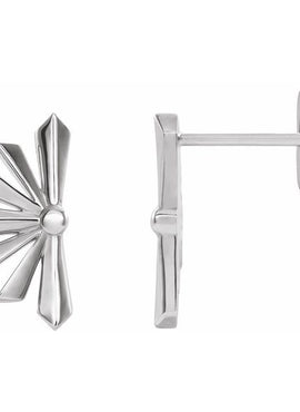 14K White Gold Pair Star Earring