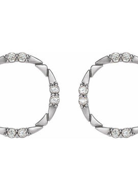 14K White Gold 1/5 CTW Natural Diamond Geometric Earrings