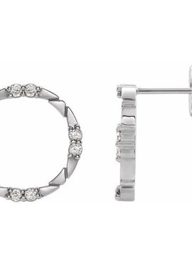 14K White Gold 1/5 CTW Natural Diamond Geometric Earrings