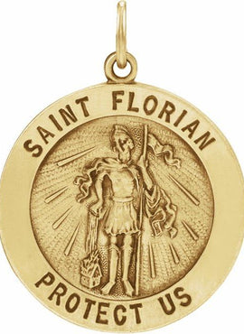 Sterling Silver St. Florian Medal Pendant