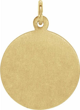 Sterling Silver 12 mm Round Holy Communion Medal with 18