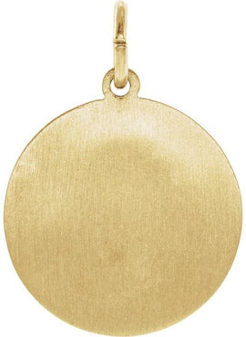14K Yellow Gold 15 mm Round St. Joseph Medal