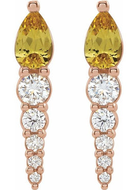 14K White Gold Lab-Grown Alexandrite & 1/4 CTW Natural Diamond Earrings