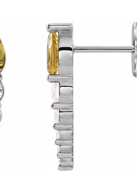 14K White Gold Lab-Grown Alexandrite & 1/4 CTW Natural Diamond Earrings