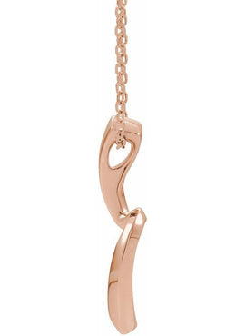 14K White Gold Freeform Pendant