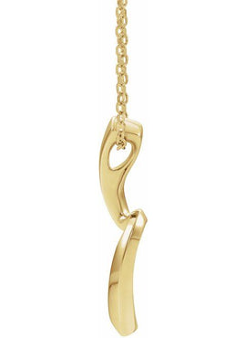 14K White Gold Freeform Pendant