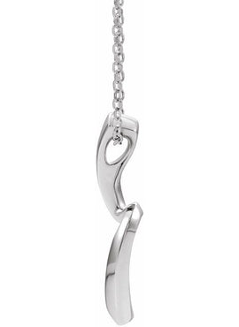 14K White Gold Freeform Pendant
